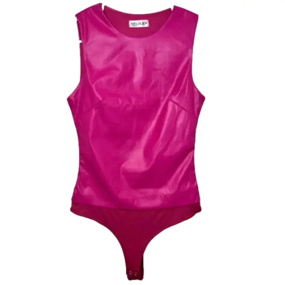 Popular 21M Hot Pink Sleeveless Bodysuit